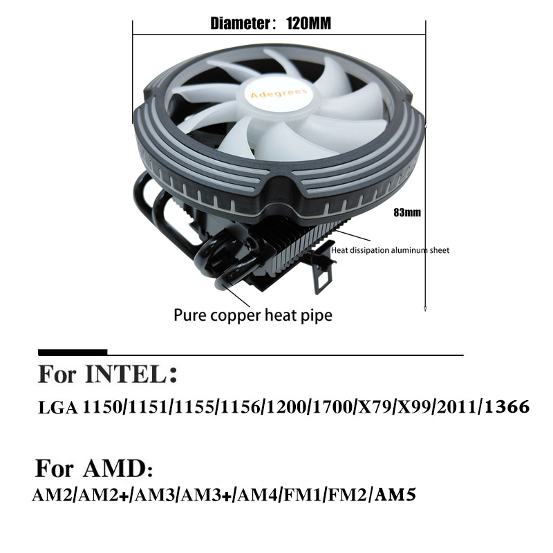 4 Heat Pipes RGB CPU Cooler 4P - Cpu Heatsink review and price
